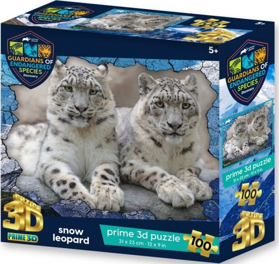3D dėlionė Snieginiai leopardai, 100 detalių