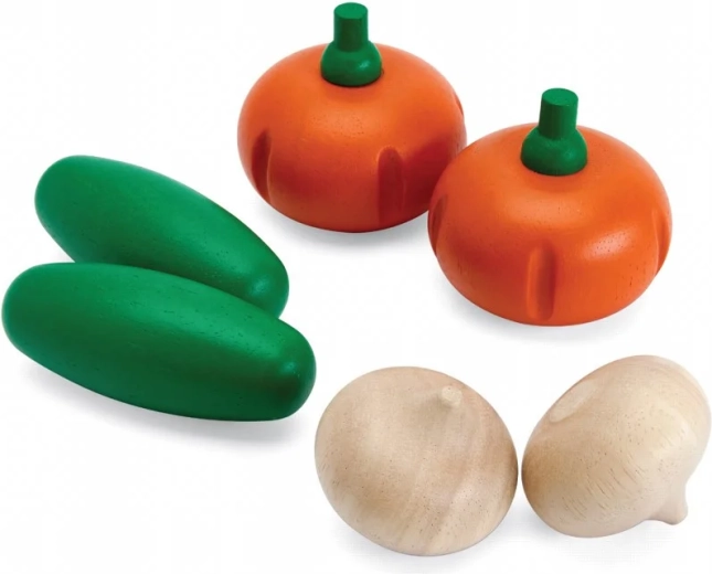PlanToys medinių šviežių daržovių rinkinys E