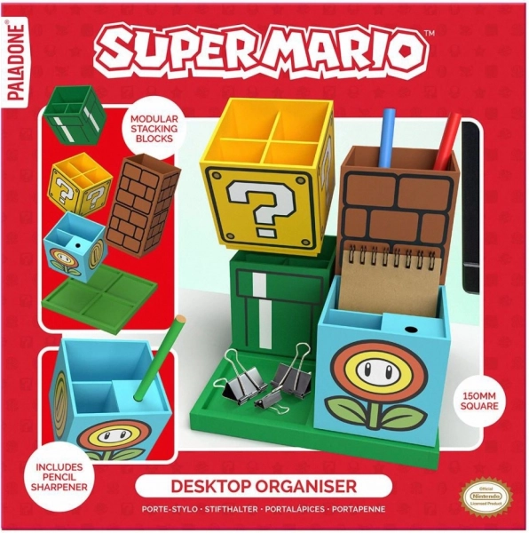 Organizeris „Super Mario“ – modulinis pieštukų laikiklis su drožtuku
