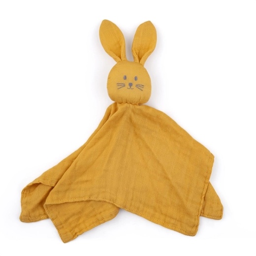 Petite&Mars bamboo muslin cuddle toy bunny Hugo intense ochre