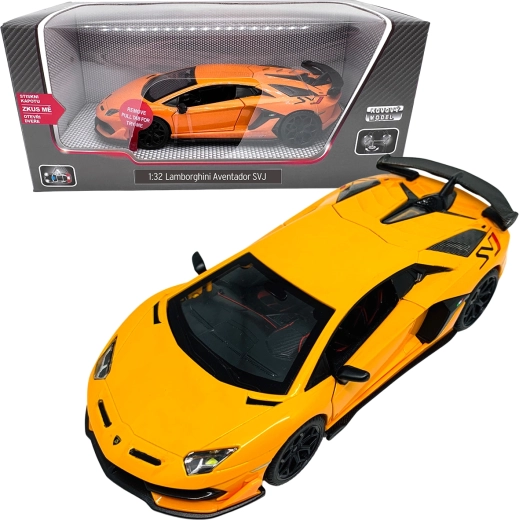 Metalinis modelis 1:32 Lamborghini Aventador SVJ – oranžinis