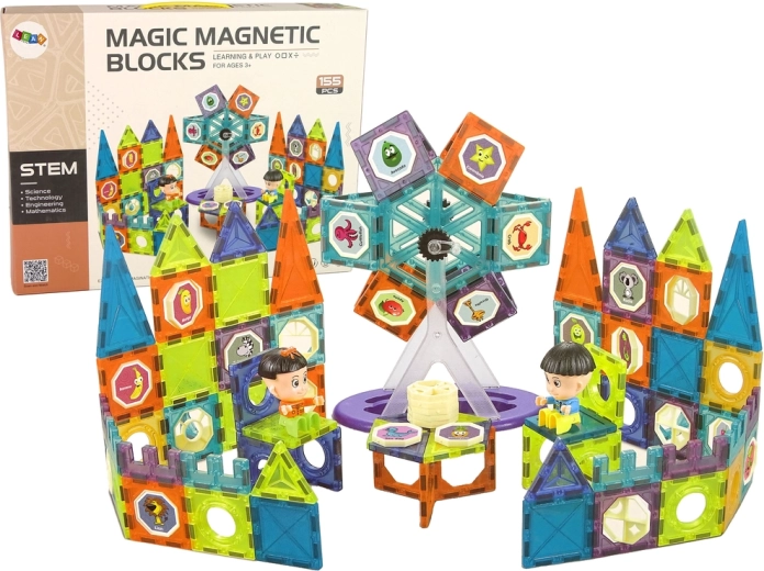 Magnetinis 3D konstruktorius – apžvalgos ratas, 155 dalių