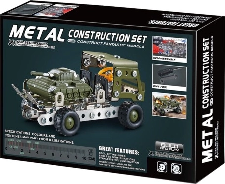 Metal Construction Military Car with Tank
