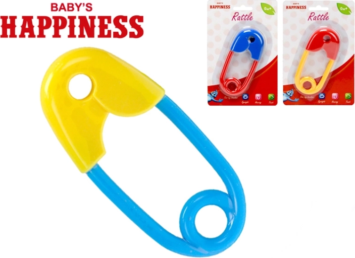 Barškutis segtuko formos 12 cm Baby’s Happiness, 3 spalvos, nuo 0 mėn.