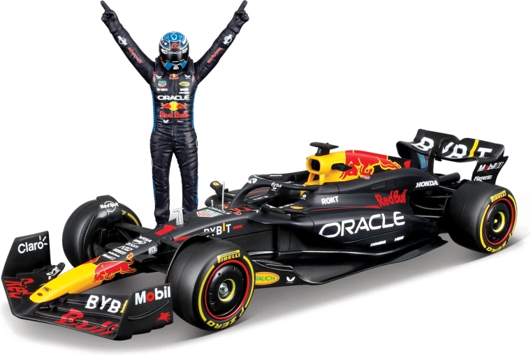 Bburago Formulės 1 modelis Oracle Red Bull Racing RB20 2024 su Max Verstappen figūrėle 1:24