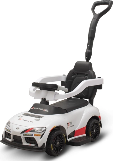Vaikiška stumiamoji mašinėlė su valdymo strypu Toyota GR Supra GT4 Baby Mix, balta