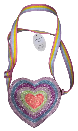 Pink rainbow heart handbag