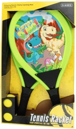 Kids’ dinosaur racket set – 2 rackets and 2 balls
