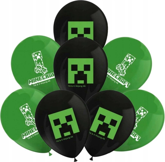 Procos pripučiami balionai Minecraft 28 cm (8 vnt.)