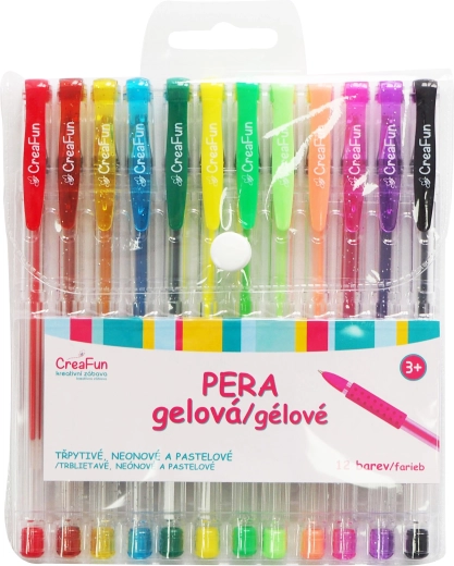 CreaFun geliniai rašikliai – 12 spalvų rinkinys