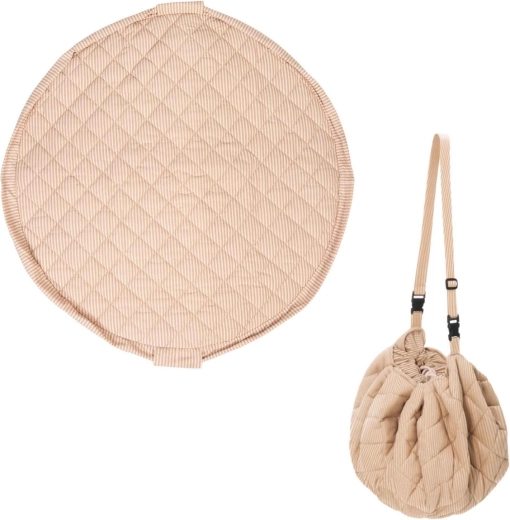 Play&Go Noomad Soft minkštas žaidimų kilimėlis ir žaislų krepšys Stripes brown