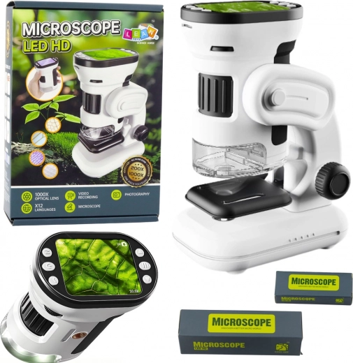 Skaitmeninis vaikų mikroskopas su HD ekranu 200×–1000×