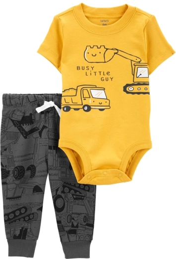 CARTER'S 2-piece set: short-sleeve bodysuit and sweatpants blue dog for boys – Size 3m