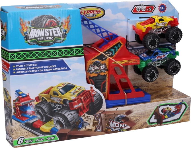 Cars Monster Truck Stunt Track with 2 Metal Cars
