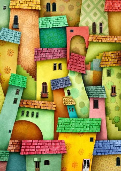 Puzzle Cheerful Houses 1000 Pieces ENJOY