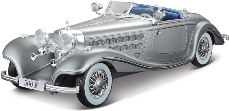 Maisto Mercedes-Benz 500 K Typ Specialroadster 1:18 pilkas metalinis modelis