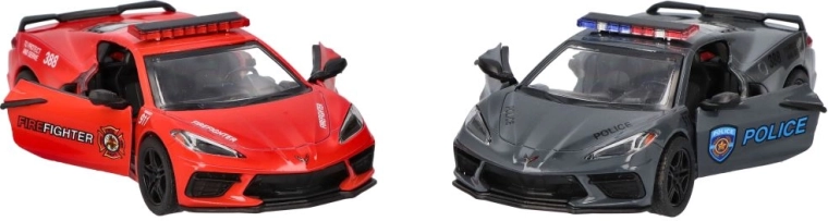 Goki metalinis Corvette policijos / ugniagesių modelis 13 cm