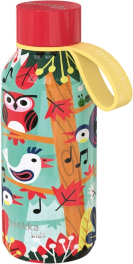 Nerūdijančio plieno termogertuvė Quokka Kids Solid Birds su kilpele 330 ml