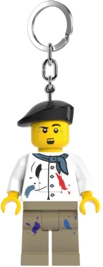 LEGO šviečiantis pakabukas – dailininko minifigūrėlė su LED šviesa