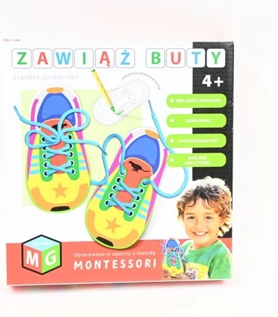 Montessori edukacinis žaislas „Užsirišk batus“
