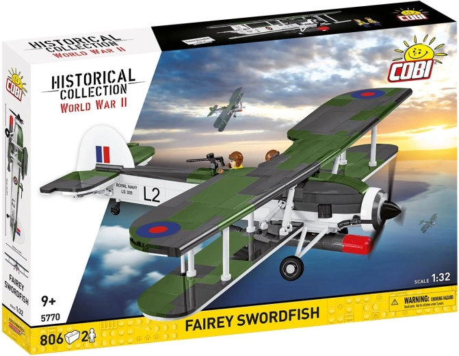 Cobi WWII Fairey Swordfish lėktuvo konstruktorius 1:32 (806 dalys, 2 figūrėlės)