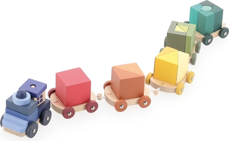 Vilac wooden buildable train with numbers