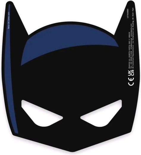 Karnavalinė popierinė Batman kaukė – rinkinys 6 vnt.