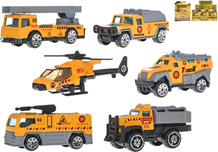 Metalinės statybinės transporto priemonės 7–8,5 cm – 18 vnt. rinkinys