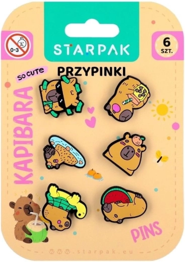 Guminiai kapibaros ženkliukai – 6 vnt. rinkinys