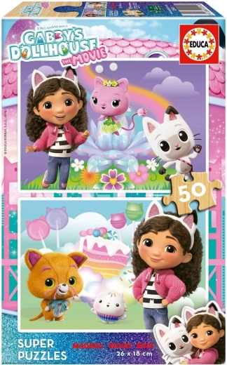 Educa Wooden Puzzle Gabby's Dollhouse 2 × 50 Pieces