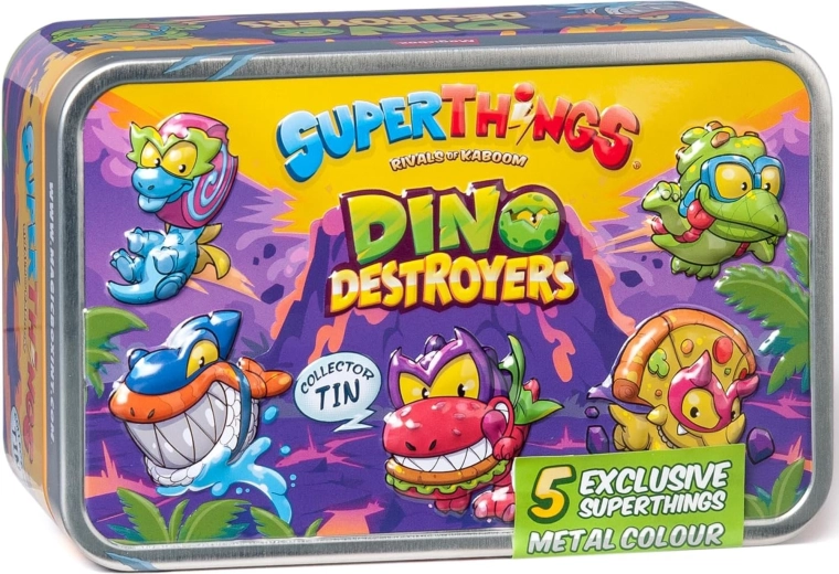 SuperThings Dino Destroyers išskirtinis rinkinys sidabrinė skardinė