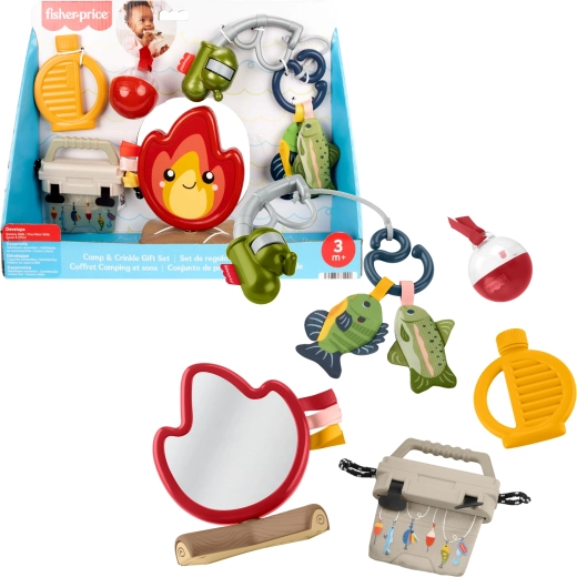 Fisher-Price dovanų sensorinis žaislų rinkinys kūdikiui Biwak Malucha (stovyklavimas) – 7 dalys