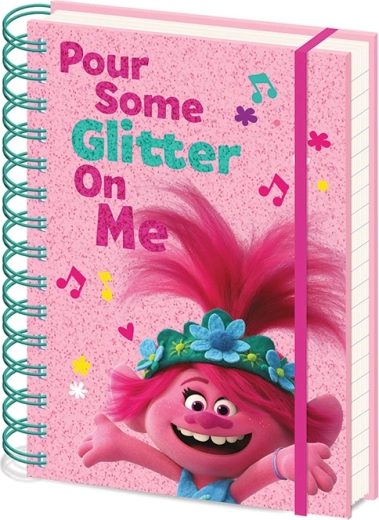 A5 Spiral Notebook with TROLLS Motif, Lined