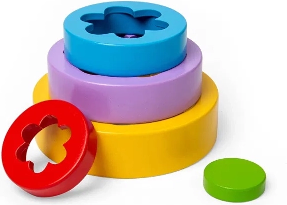 Bigjigs Toys flower stacking tower from FSC wood