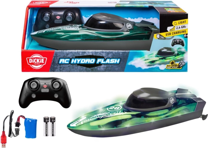 RC valtis su apšvietimu Dickie Toys Hydro Flash 29 cm