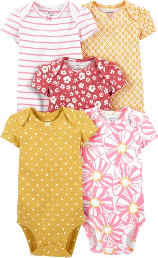 Carter's girls' short-sleeve bodysuits, set of 5 pcs – NB, size 56