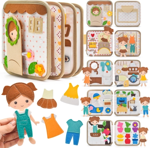 2Kids Toys sensory busy book house with a doll