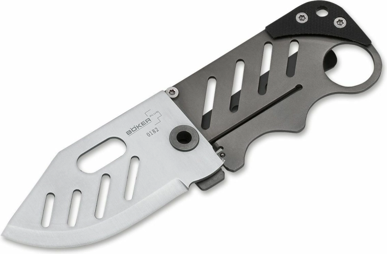 Kaklo kišeninis peilis Böker Plus Credit Card Knife, 5,8 cm, G10 ir titanas