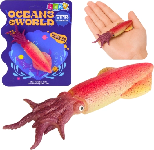 Realistic rubber squid figurine 14 cm