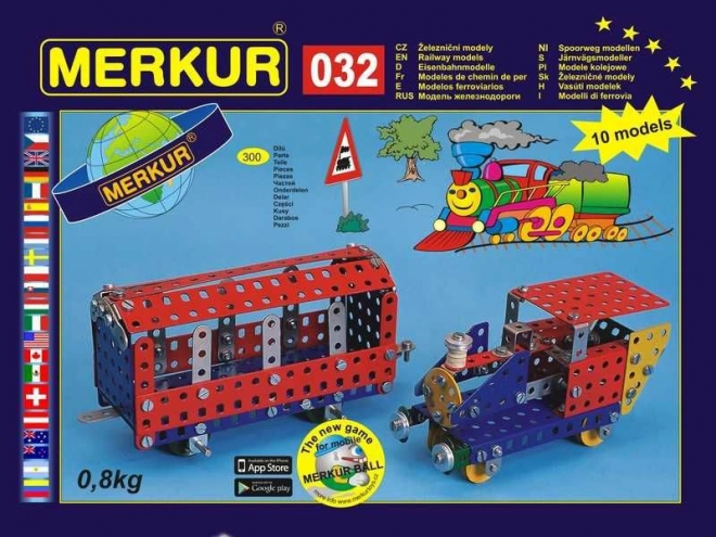 Konstruktorius Merkur 032 – geležinkelio modeliai, 10 modelių, 300 detalių