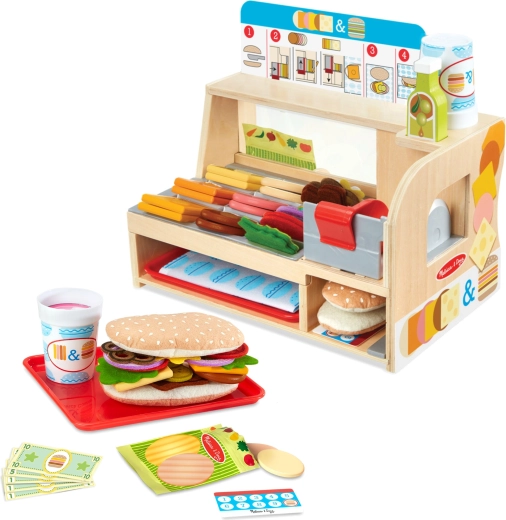 Melissa & Doug medinis sumuštinių prekystalis su rinkiniu Slice & Stack (52 dalys)