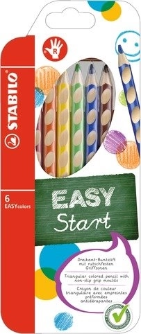 STABILO EASYstart ergonominių spalvotų pieštukų rinkinys dešiniarankiams, 6 vnt.