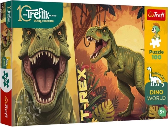 Trefl puzzle Inspired by Dino World – T-Rex Treflik Family 100 pieces
