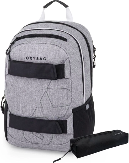 Studentiška kuprinė ir penalas Oxybag Sport Grey Melange