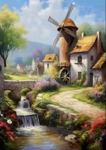 Norimpex deimantinė tapyba Malūnas 30 × 40 cm