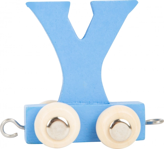 Wooden train car with letter Y – colorful small foot wagon