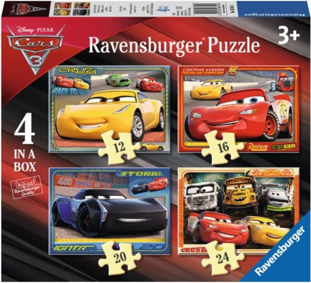 Ravensburger dėlionė „Automobiliai“ 4in1 (12–24 dalių)