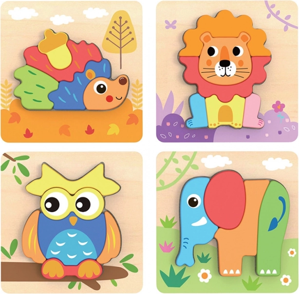 Babu Wooden Animal Insert Puzzle Set