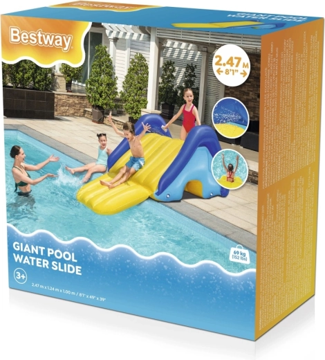 Pripučiama baseino čiuožykla BESTWAY 2,47 m su purkštukais