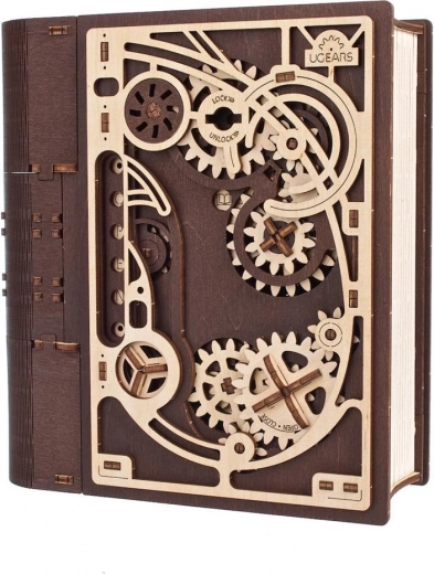 Medinė mechaninė paslapčių knyga UGEARS 3D dėlionė